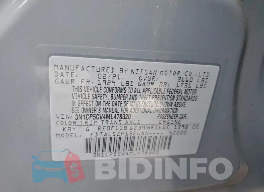 3N1CP5CV4ML478320 Photo# 13
