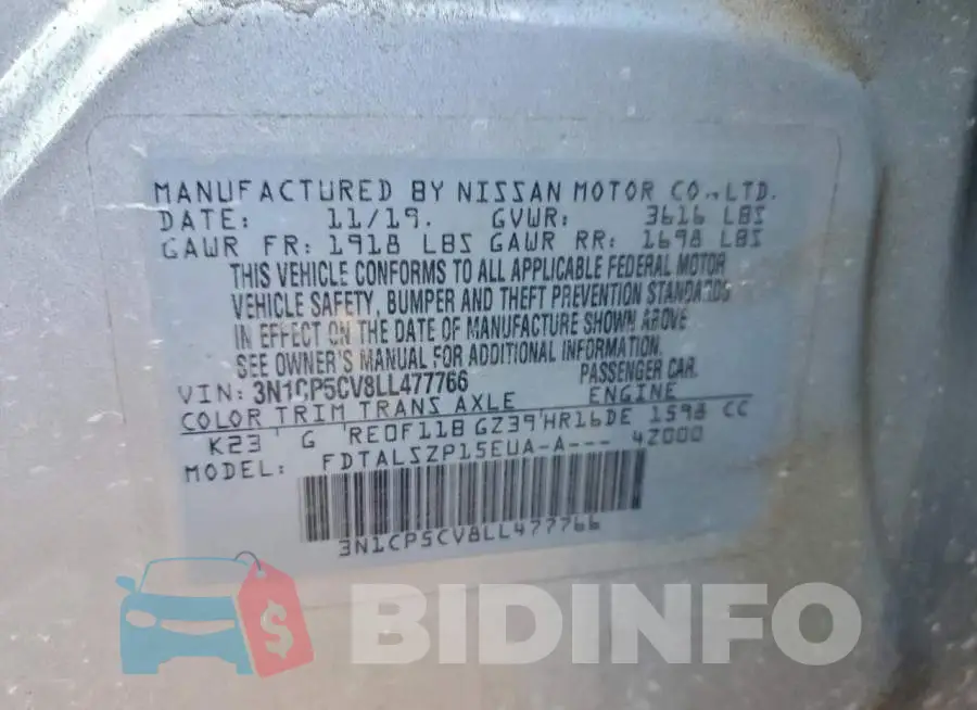 3N1CP5CV8LL477766 Photo# 12