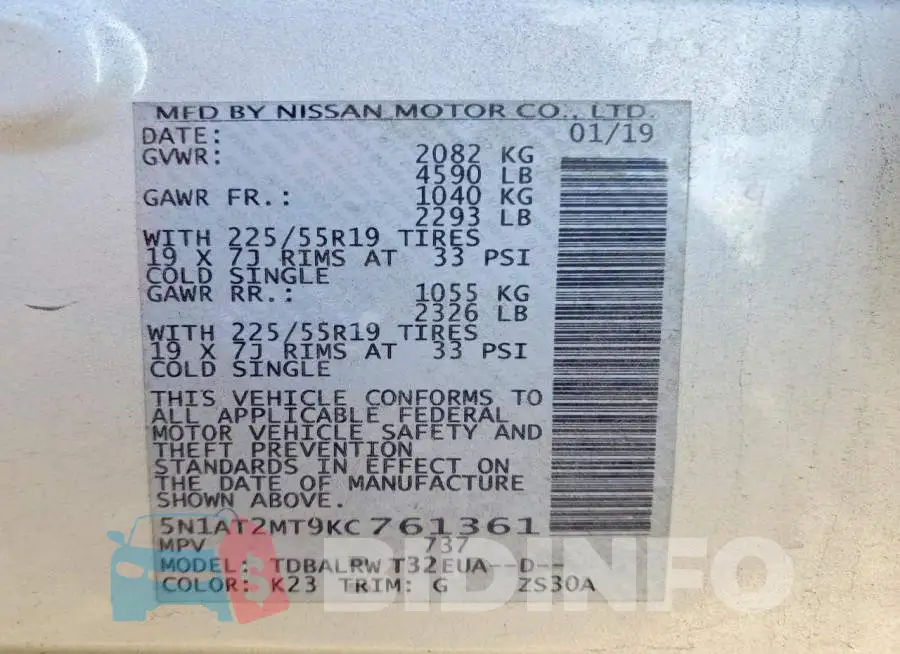 5N1AT2MT9KC761361 Photo# 14