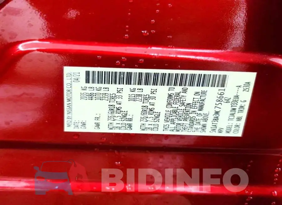 5N1AT3BA3MC758661 Photo# 13