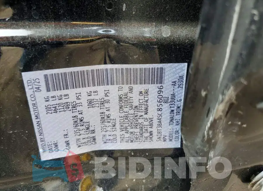 5N1BT3BA4SC856096 Photo# 12