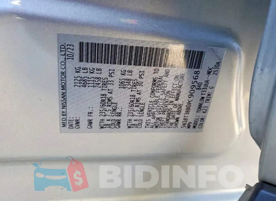 5N1BT3BB0PC909568 Photo# 14