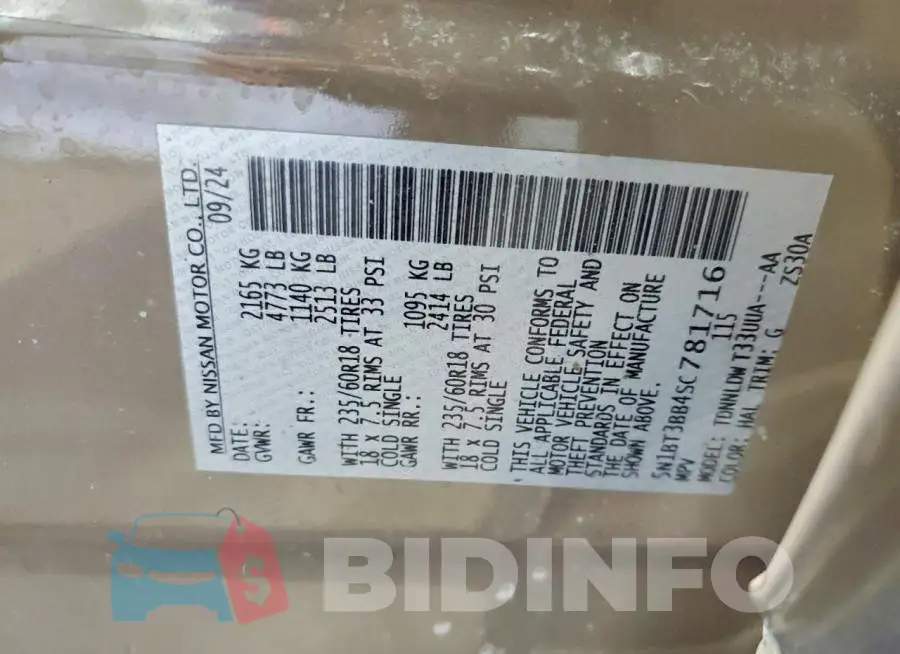 5N1BT3BB4SC781716 Photo# 14