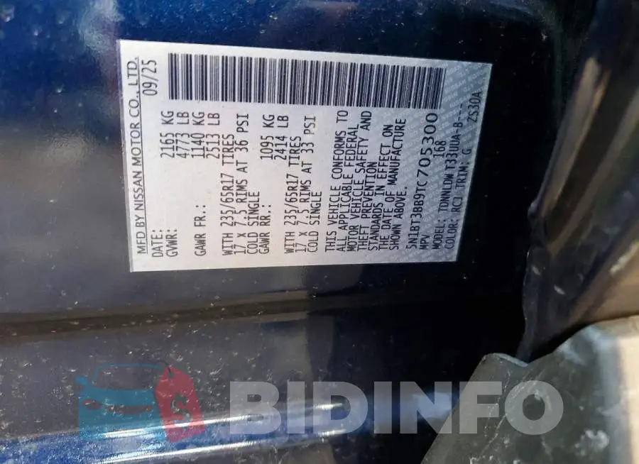 5N1BT3BB9TC705300 Photo# 12