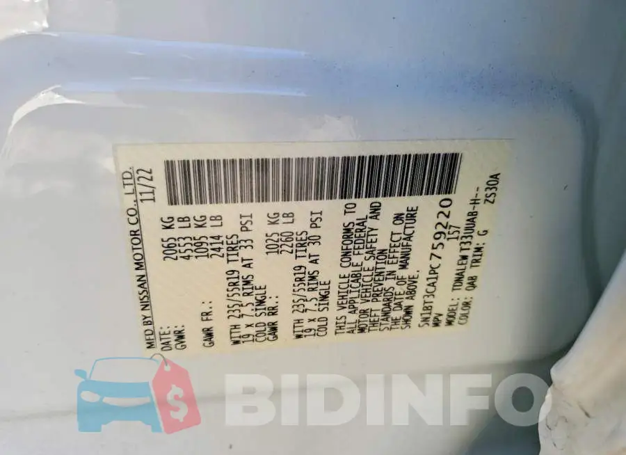 5N1BT3CA1PC759220 Photo# 12