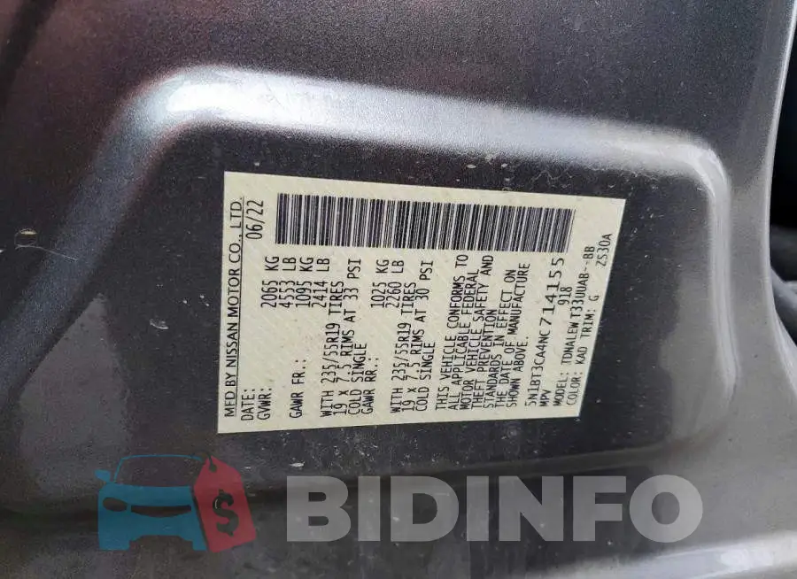 5N1BT3CA4NC714155 Photo# 14