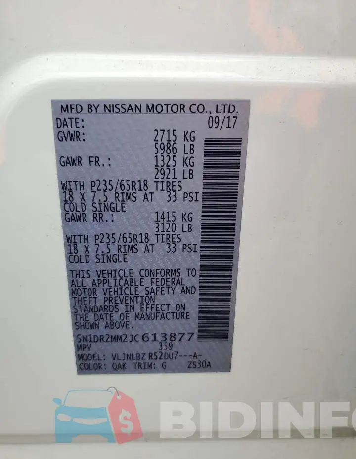 5N1DR2MM2JC613877 Photo# 14