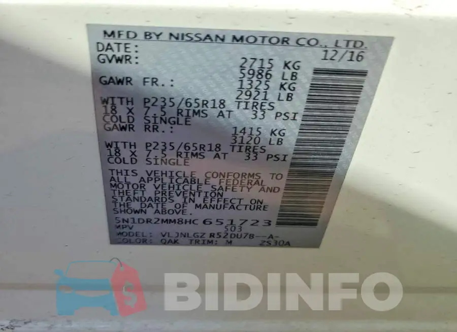 5N1DR2MM8HC651723 Photo# 13