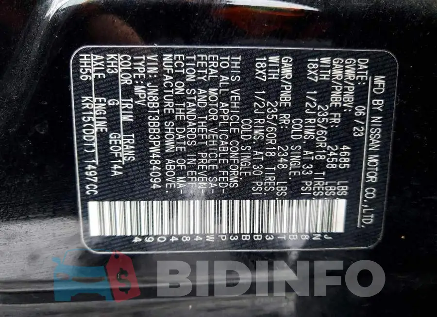 JN8BT3BB3PW484094 Photo# 13