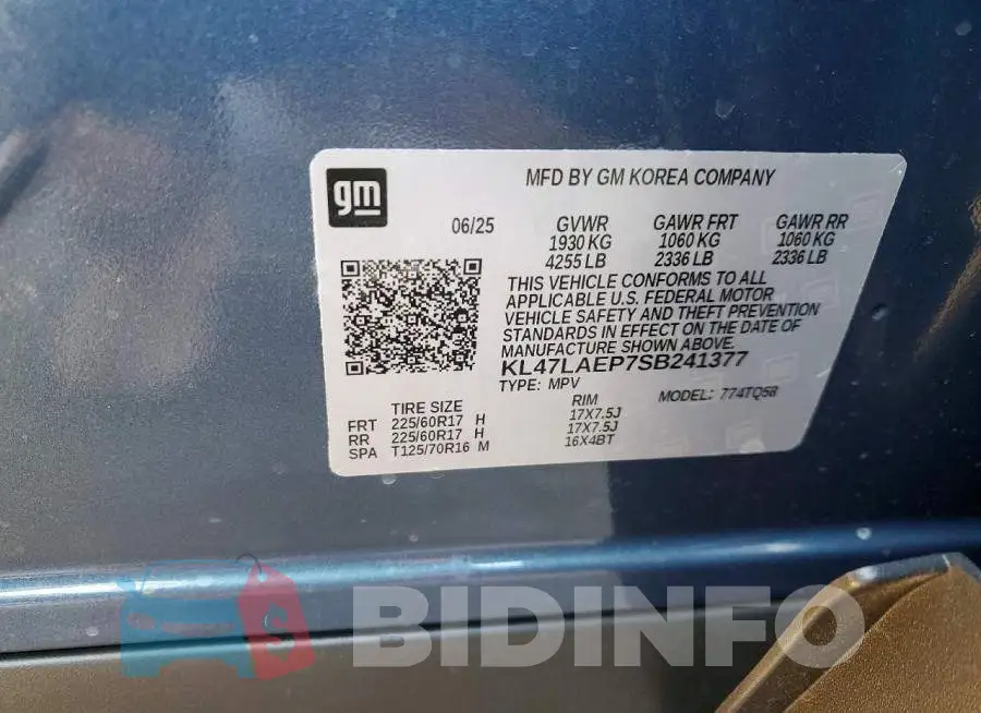 KL47LAEP7SB241377 Photo# 12