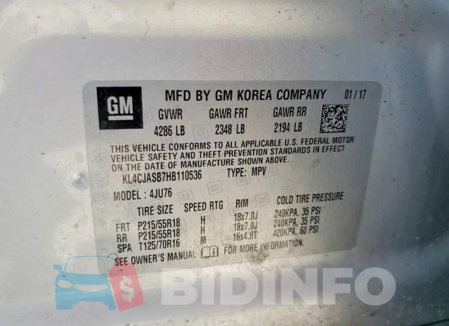 KL4CJASB7HB110536 Photo# 13