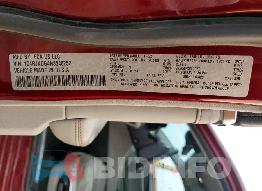 1C4RJKDG4N8546252 Photo# 13