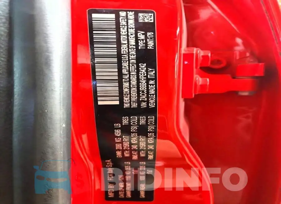 ZACCJBBB4HPE64242 Photo# 13