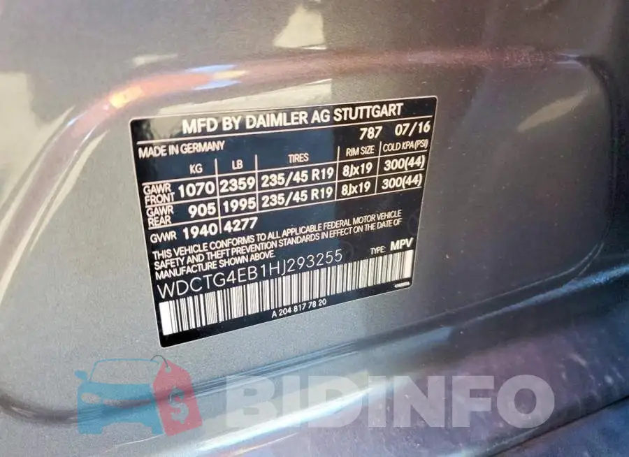 WDCTG4EB1HJ293255 Photo# 12
