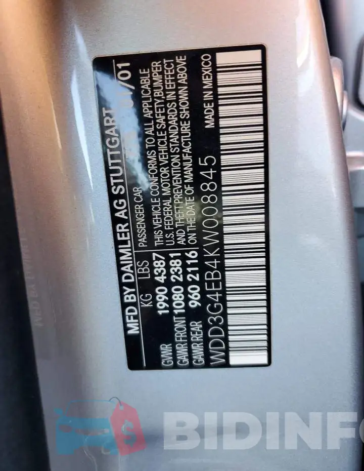 WDD3G4EB4KW008845 Photo# 13