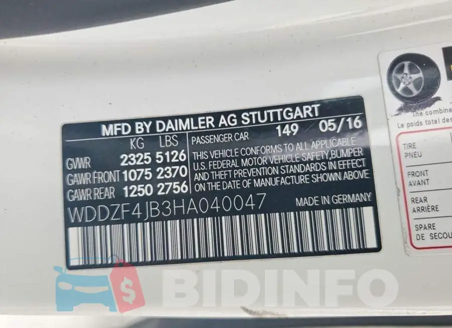 WDDZF4JB3HA040047 Photo# 12