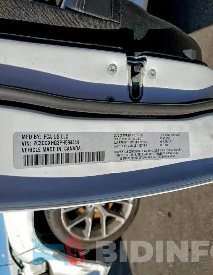 2C3CDXHG3PH594444 Photo# 12