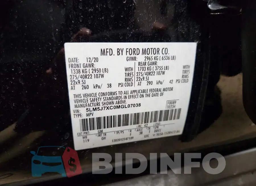 5LM5J7XC0MGL07038 Photo# 13