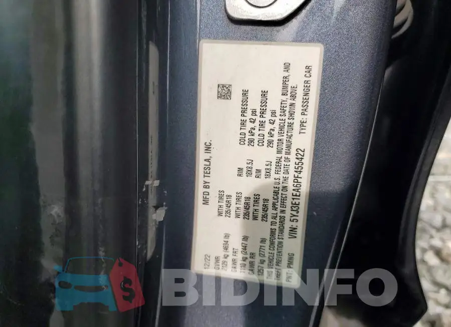 5YJ3E1EA6PF455422 Photo# 12
