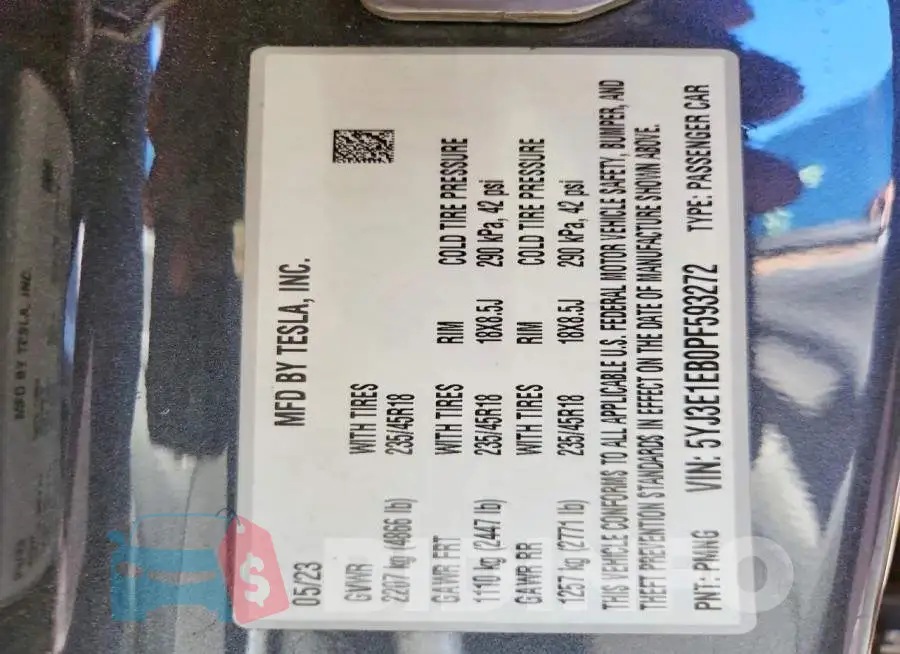 5YJ3E1EB0PF593272 Photo# 12