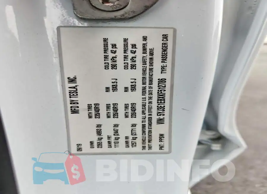 5YJ3E1EBXKF512786 Photo# 13