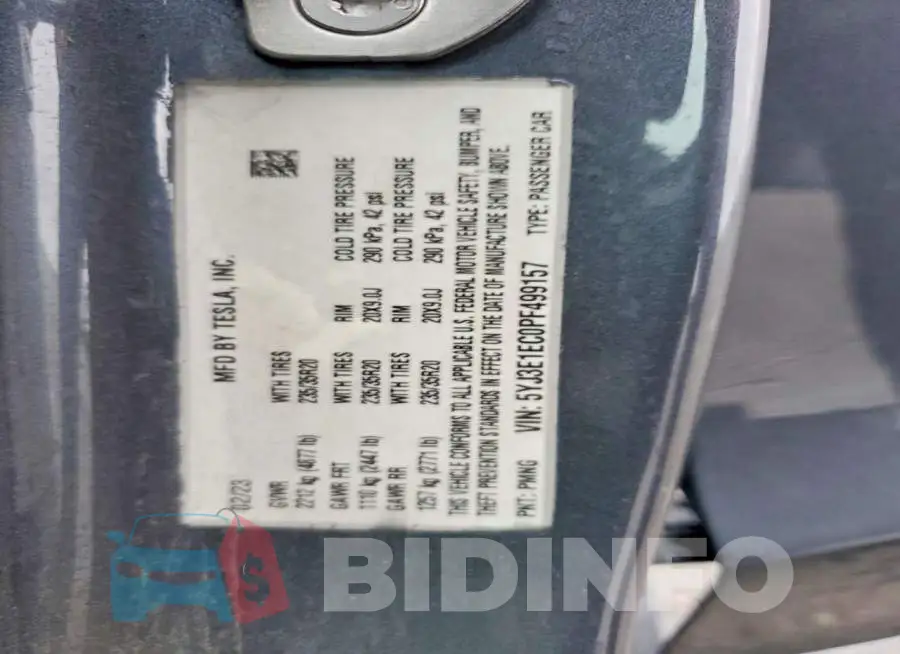 5YJ3E1EC0PF499157 Photo# 13