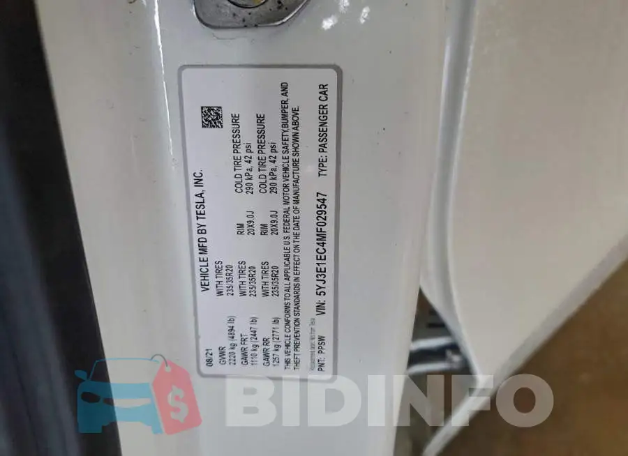 5YJ3E1EC4MF029547 Photo# 14