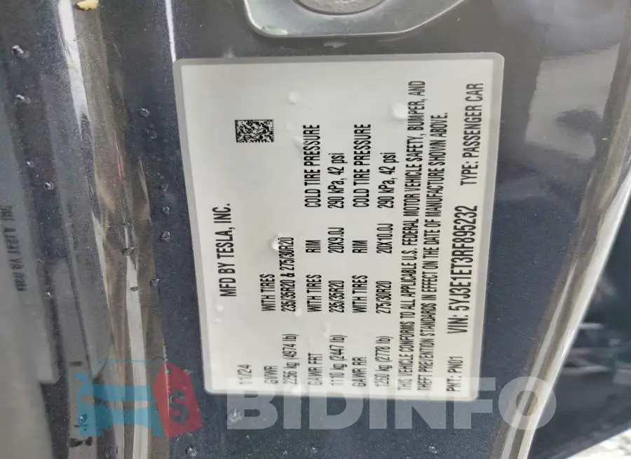 5YJ3E1ET3RF895232 Photo# 12
