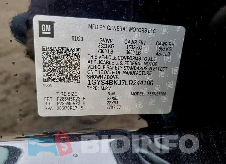 1GYS4BKJ7LR244186 Photo# 13