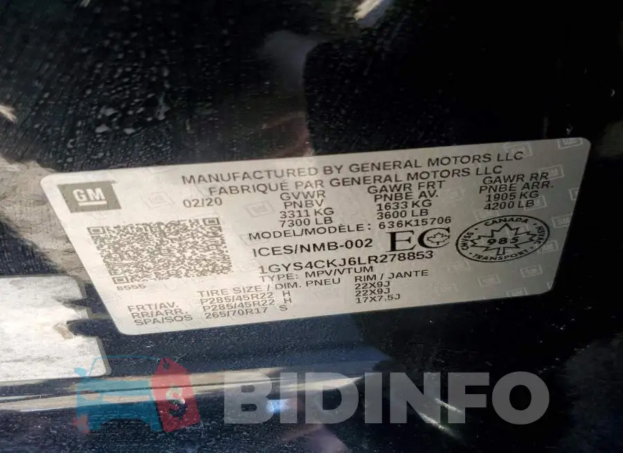 1GYS4CKJ6LR278853 Photo# 13