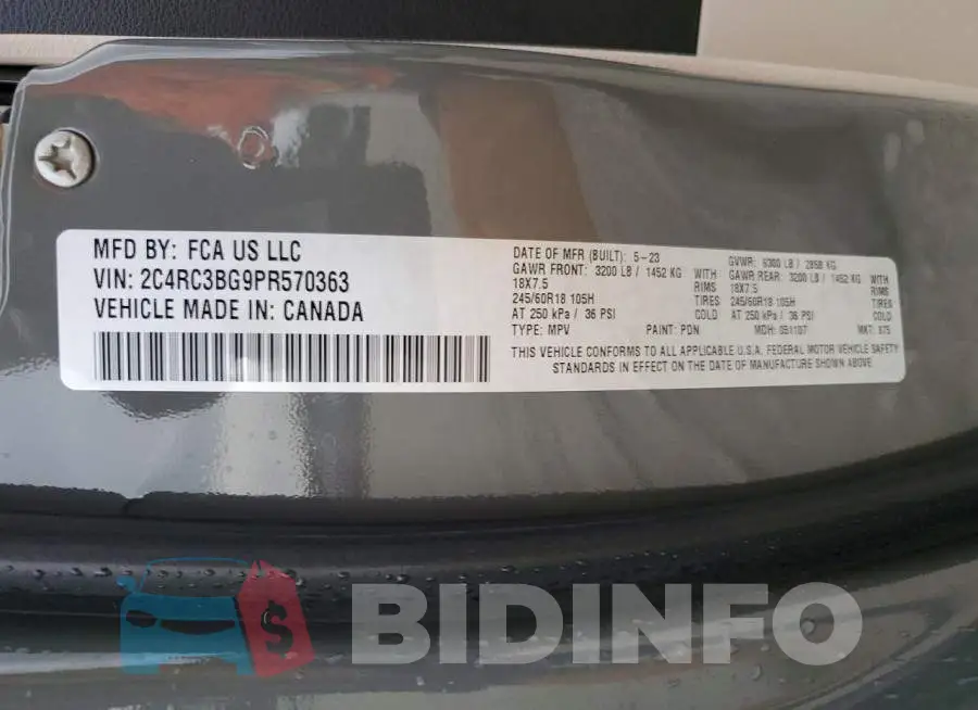 2C4RC3BG9PR570363 Photo# 13