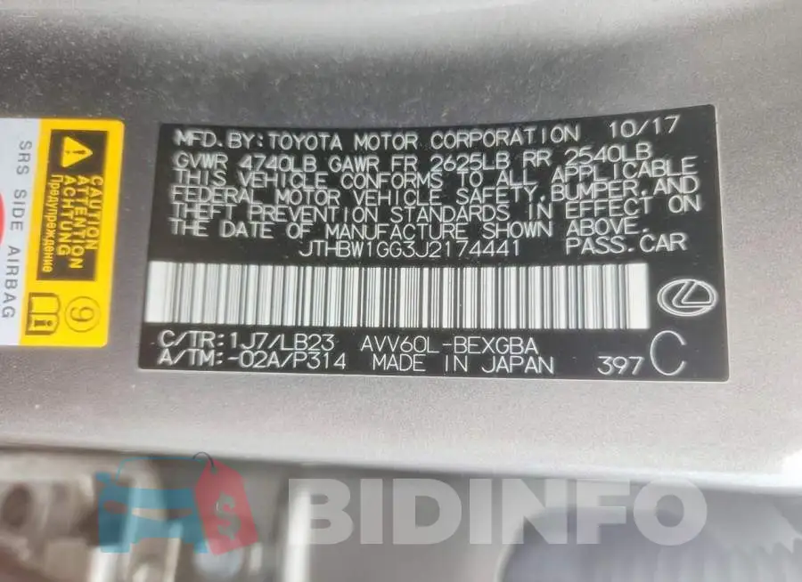 JTHBW1GG3J2174441 Photo# 12