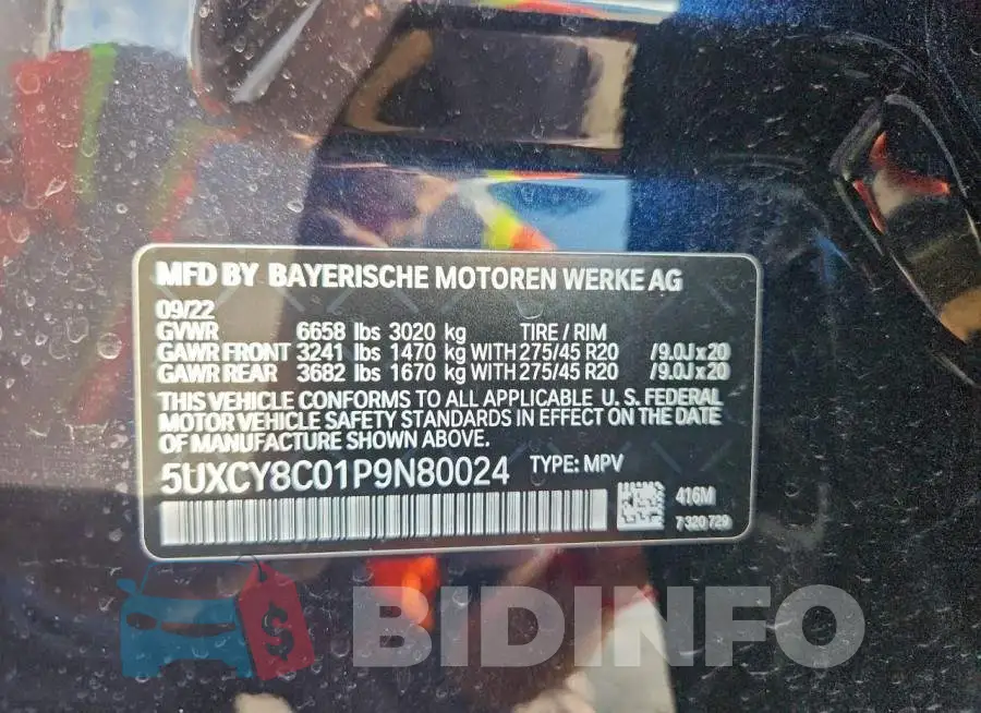 5UXCY8C01P9N80024 Photo# 14