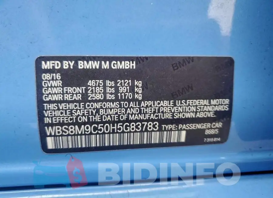 WBS8M9C50H5G83783 Photo# 12