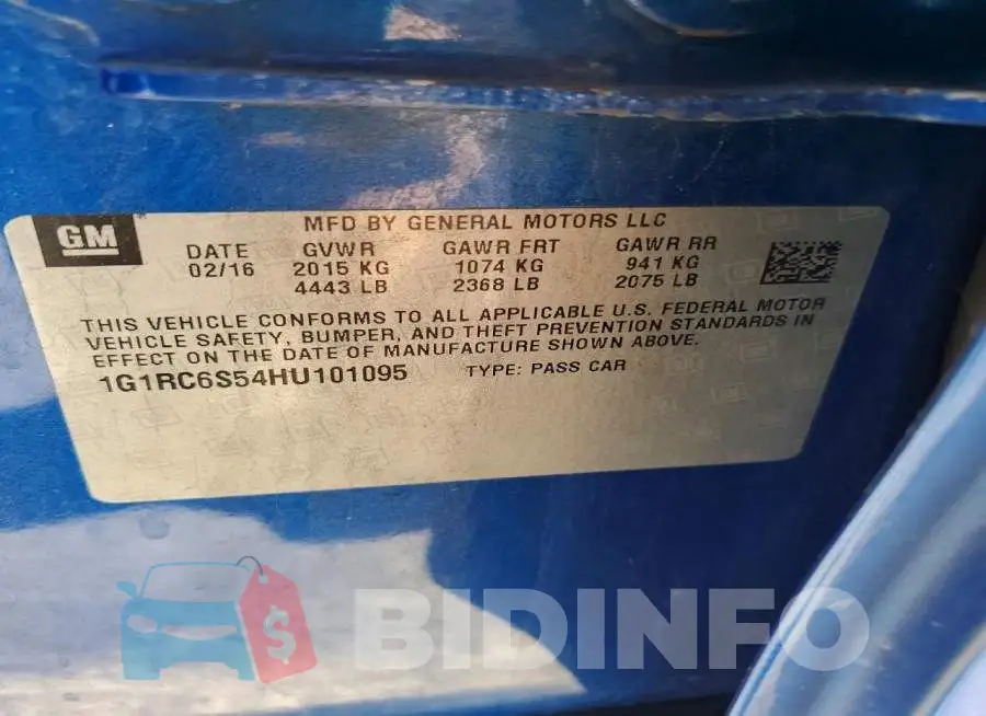 1G1RC6S54HU101095 Photo# 12