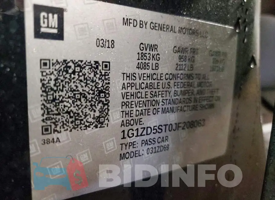 1G1ZD5ST0JF208063 Photo# 13
