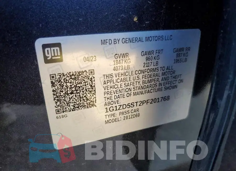 1G1ZD5ST2PF201768 Photo# 13
