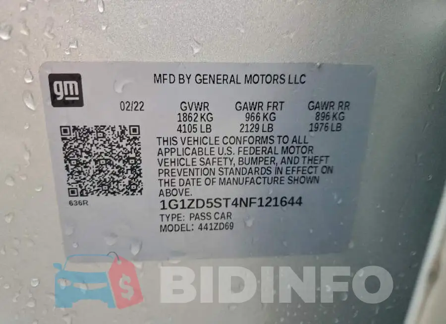 1G1ZD5ST4NF121644 Photo# 13