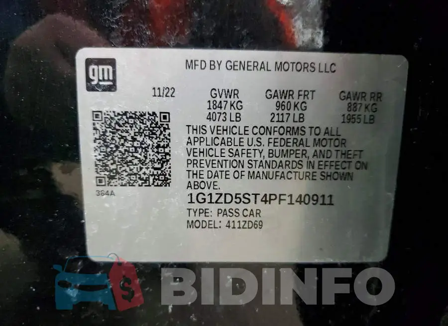 1G1ZD5ST4PF140911 Photo# 12