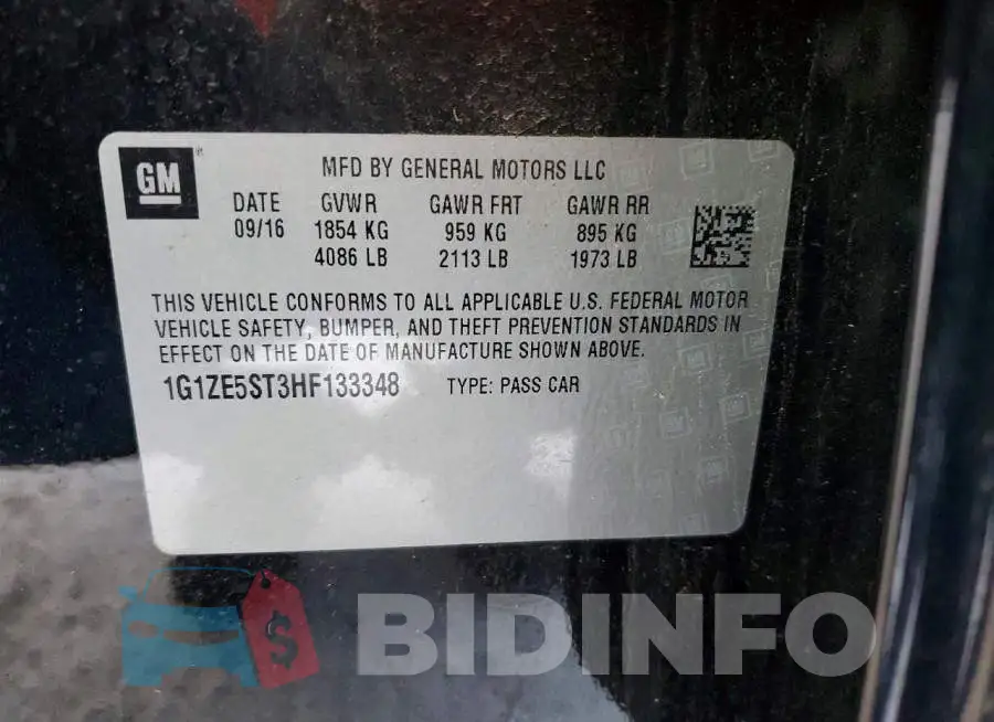 1G1ZE5ST3HF133348 Photo# 13