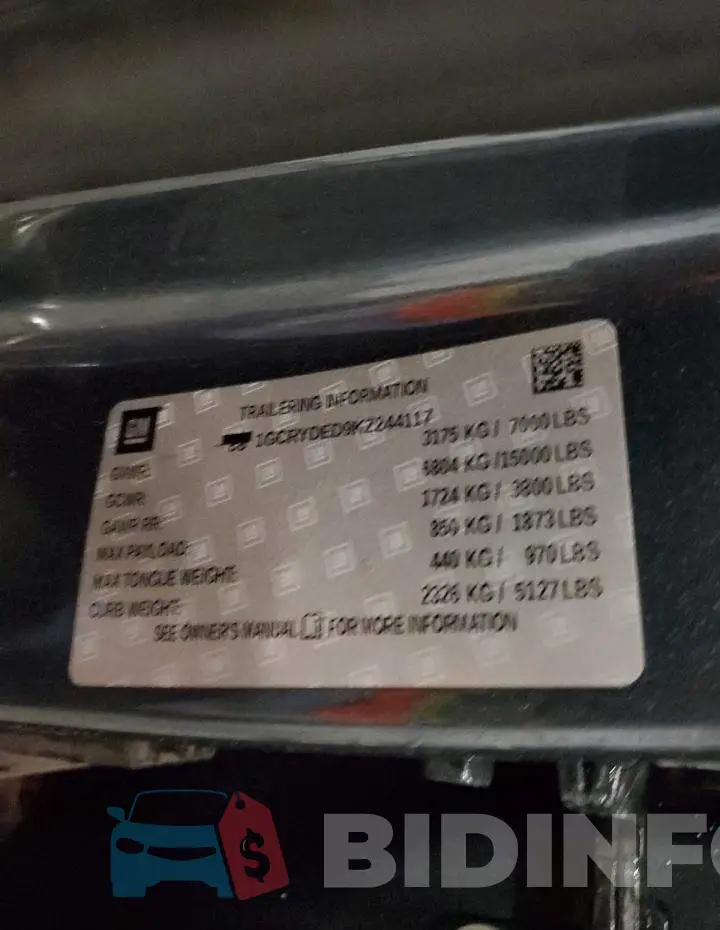1GCRYDED9KZ244117 Photo# 12