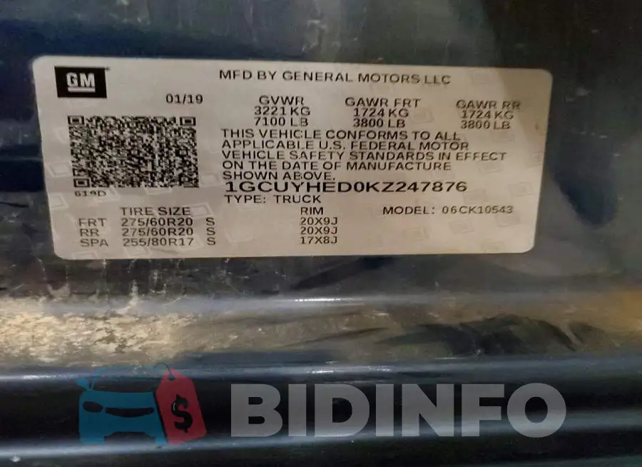 1GCUYHED0KZ247876 Photo# 12