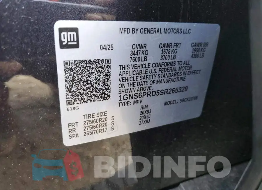 1GNS6PRD5SR265329 Photo# 14