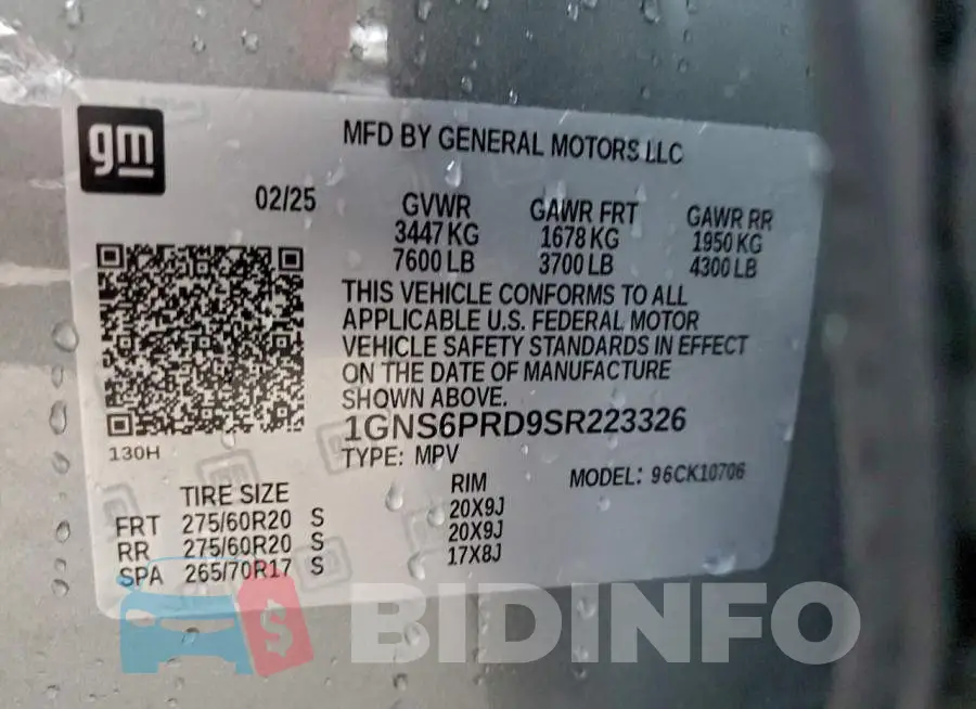 1GNS6PRD9SR223326 Photo# 13