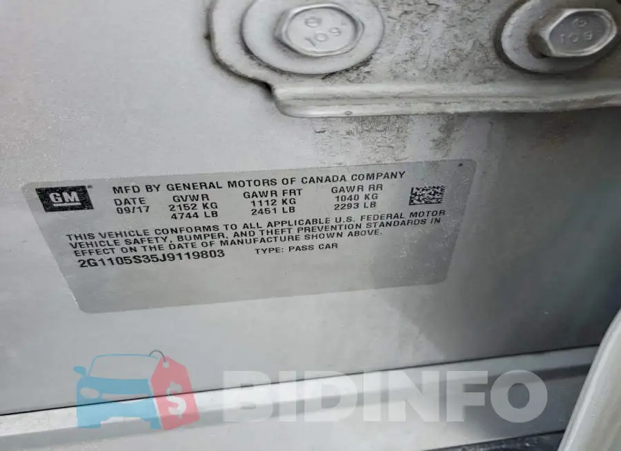 2G1105S35J9119803 Photo# 13