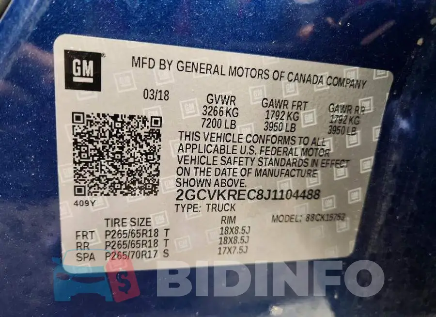 2GCVKREC8J1104488 Photo# 12