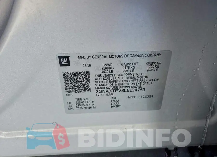 2GNAXTEV8L6134750 Photo# 13