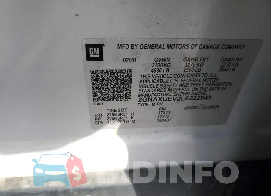2GNAXUEV2L6222943 Photo# 13