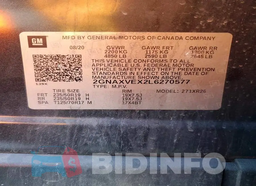 2GNAXVEX2L6270577 Photo# 13