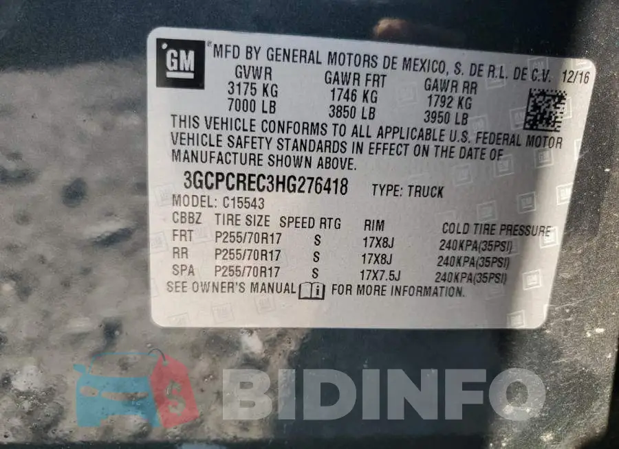 3GCPCREC3HG276418 Photo# 13